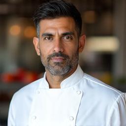 Portrait of Chef Anil Kumar, Executive Chef of Gourmet Geyser.